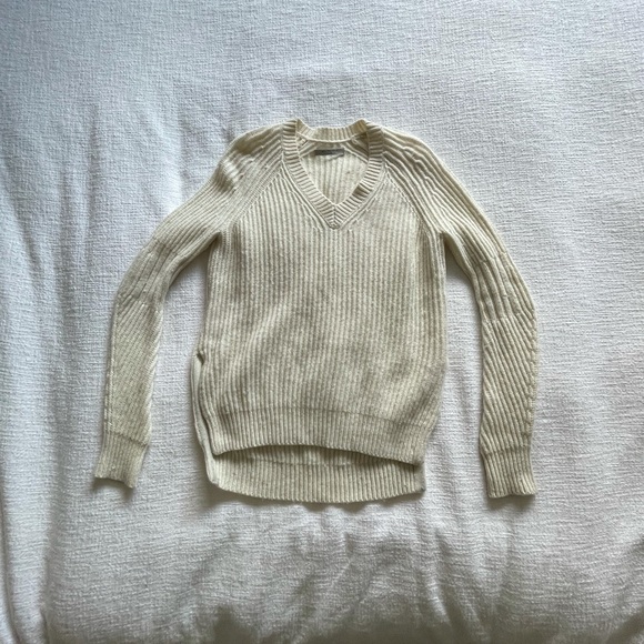 All Saints white v-neck sweater (small) - Picture 1 of 2